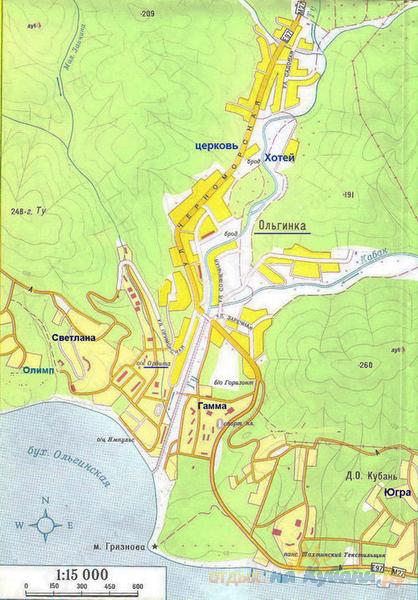 Карта ольгинка краснодарский край с улицами и номерами домов поселка