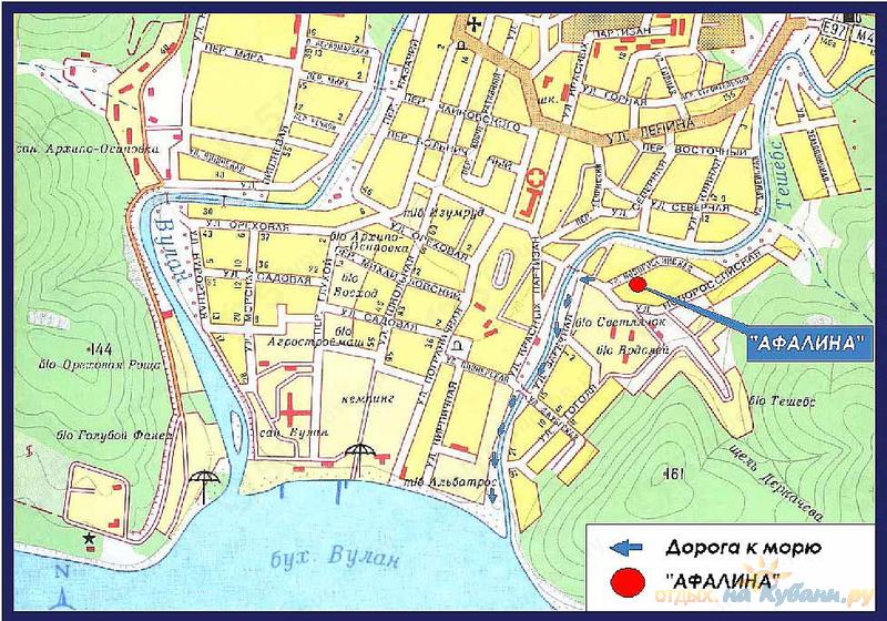 Карта краснодарского края с отелями гостиницами гостевыми домами у моря