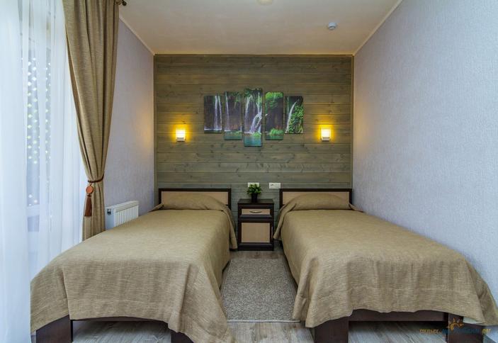 Делюкс с двумя раздельными кроватями и балконом. Отель Каштан, Даховская