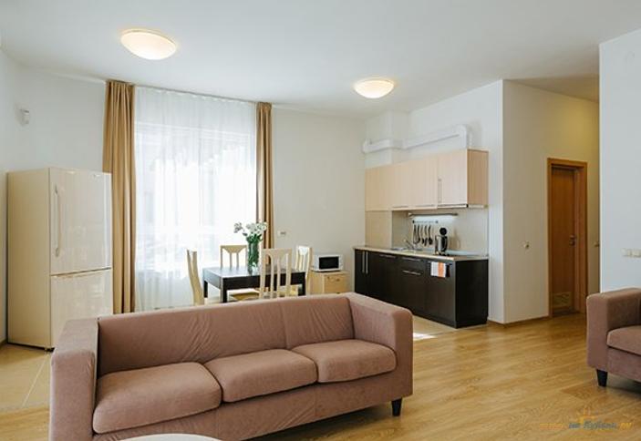 Апартаменты двухместный с 1 спальней и кухней, отель 