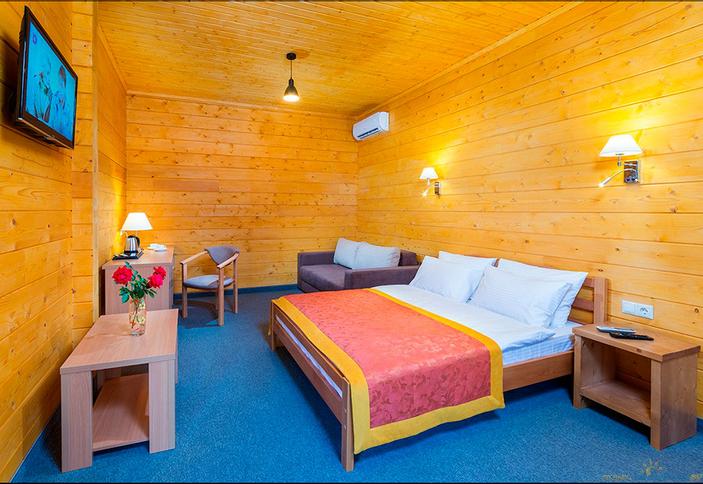 Однокомнатный деревянный домик. Пансионат Солнечный, Анапа, Джемете