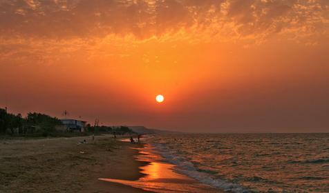 Закат в Темрюкском заливе