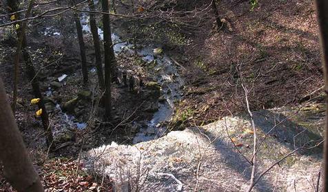 Водопад на реке Задубнова Караулка. Вид сверху