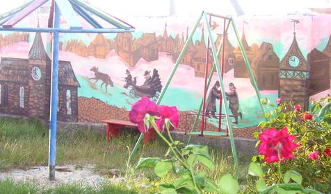 Детская площадка частного пансионата Цветочная-25, г. Темрюк, ст-ца Голубицкая