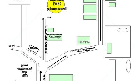 Схема проезда к мини-гостинице Ёжик, Туапсинский район, п. Джубга