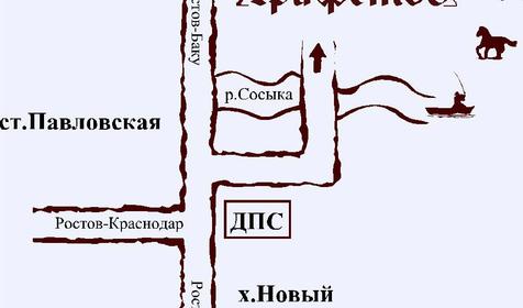 Схема проезда к гостиничному комплексу Южное графство, ст. Павловская