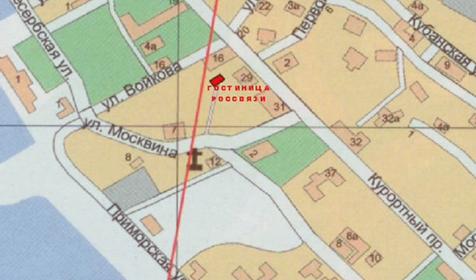 Схема проезда, гостиница Россвязь, г. Сочи