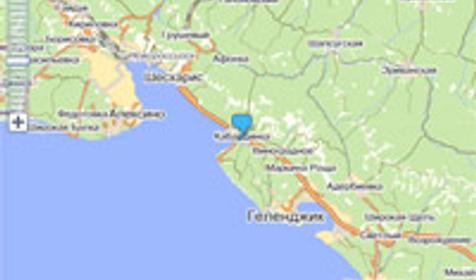 Гостевой дом по переулку Олимпийский 10, г. Геленджик, с. Кабардинка. Схема на Яндекс