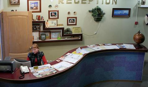 Ресепшен. Клуб-отель Торнадо, г. Ейск