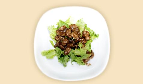 Салат с куриной печенью, кафе Феличи, гостевой дом Феличи, г. Анапа, п. Витязево