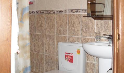 Санузел, двухместный номер, частная гостиница Азалия, г. Сочи, п. Лазаревское