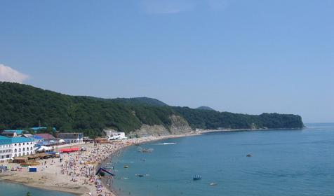 Пляж. Гостиница Солнечная, Туапсинский район, п. Новомихайловский