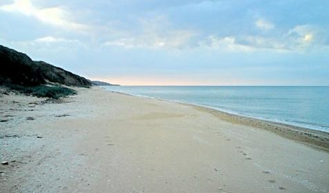 Пляж, гостевой дом Азовочка, пос. Кучугуры, г. Темрюк