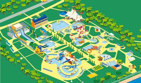 Схема Аквапарка Золотая бухта, г. Геленджик