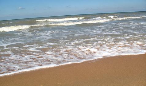 Пляж, гостевой дом Азовочка, пос. Кучугуры, г. Темрюк