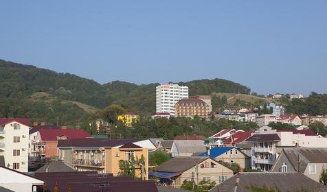 Вид с балкона на горы. Отель Афродита, г. Сочи, Адлерский район