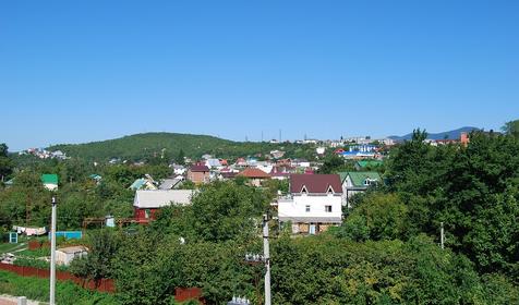 Вид с балкона. Гостевой дом Речная долина, г. Геленджик, п. Архипо-Осиповка