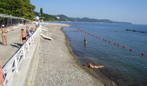 Собственный пляж. База отдыха Радуга, Туапсинский район, п. Небуг