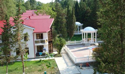 Вид на коттедж. Пансионат Ателика Сокол и Вилла Дивный мир Сокол, г. Сочи, п. Лазаревский район, п. Нижняя Хобза
