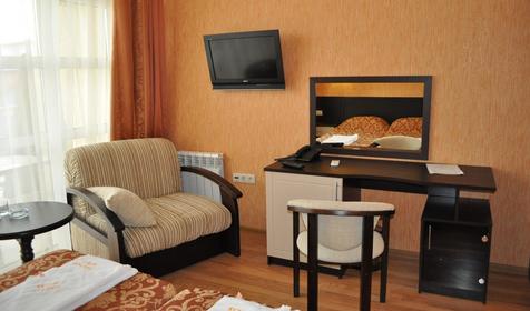 Номер Стандарт с двумя односпальными кроватями. Отель Понтос, г. Анапа, п. Витязево