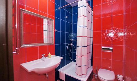 Санузел. Полулюкс трехместный. Отель Rosa del Viento (Роза ветров), г. Туапсе