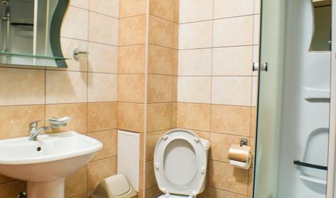 Санузел. Двухместный комфорт, 2 корпус. Гостевой дом Приморье, Туапсинский р-н, с. Ольгинка