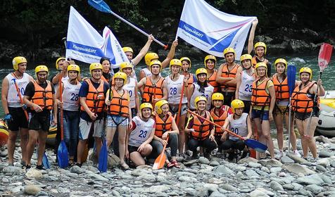 Тимбилдинг на рафтах, р. Белая, Республика Адыгея, ст. Даховская