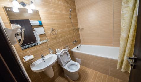 Санузел. Трехместный стандарт. Отель Аврора, г. Анапа, п. Витязево