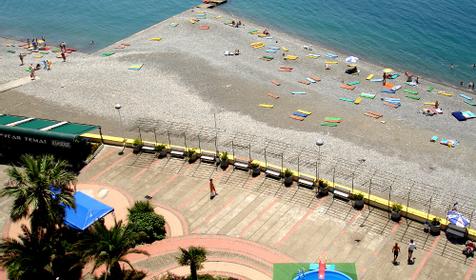 Частный пляж пансионата. Пансионат с лечением Олимпийский-Дагомыс, г. Сочи, п. Дагомыс