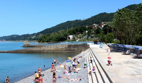 Пляж около турбазы "Ямайка", г. Сочи