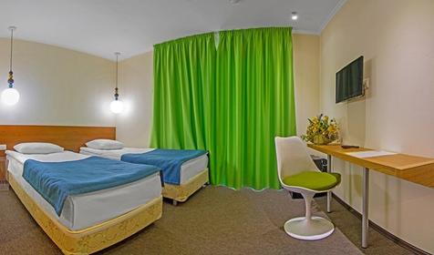 Однокомнатный двухместный номер Twin Room. Туристический комплекс ART UP CITY, г. Сочи, Адлерский район, п. Красная Поляна