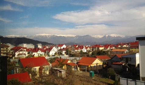 Вид из окна номера. Отель Анна-Мария, г. Сочи, Адлерский район