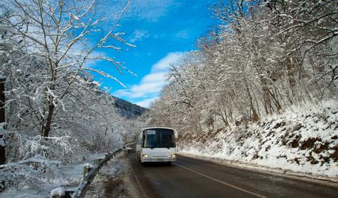 На трассе между Каменомостским - Даховской - Гузериплем