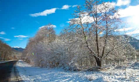 На трассе между Каменомостским - Даховской - Гузериплем