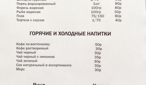 Меню. Гостевой дом Маргарита, Сочи, Адлер