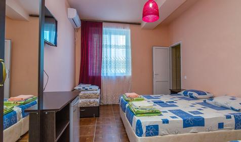 Стандарт четырехместный без балкона. Гостиница Дельфин, г. Анапа, п. Витязево