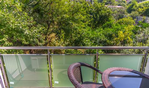 Трехместный комфорт с балконом, вид на сад