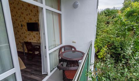 Двухместный комфорт с балконом с видом на сад