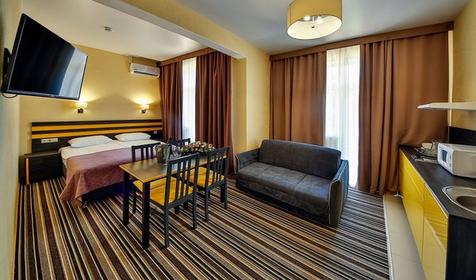 Апартаменты четырехместные двухкомнатные (корпус 4) двухкомнатные четырехместные. Санаторий Жемчужина моря, Геленджик, Кабардинка