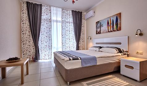 Стандарт двухместный однокомнатный с прямым видом на море. Отель Золотой фазан, Темрюк, Кучугуры