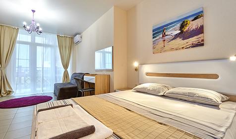 Семейный двухкомнатный четырехместный с прямым видом на море. Отель Золотой фазан, Темрюк, Кучугуры