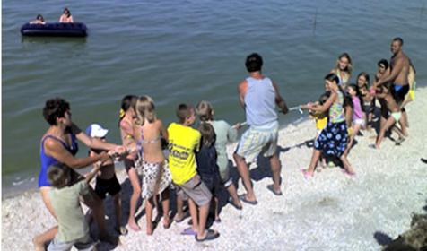 Пляж базы отдыха Ветерок, Ейский район, ст. Должанская, Коса Долгая