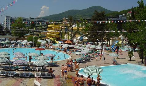 Территория аквапарка развлекательного центра Морская звезда, г. Сочи, п. Лазаревское