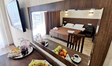 Люкс двухкомнатный с балконом. Отель семейного отдыха Palma Soneta, Анапа, Джемете