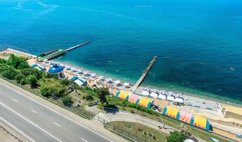 Пляж. Оздоровительный комплекс AZIMUT Отель AZIMUT Отель Прометей Небуг Небуг, Туапсинский район, п. Небуг