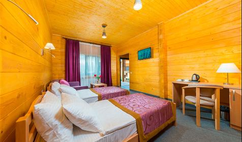 Однокомнатный деревянный домик. Пансионат Солнечный, Анапа, Джемете