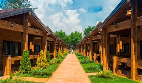 Однокомнатный деревянный домик. Пансионат Солнечный, Анапа, Джемете