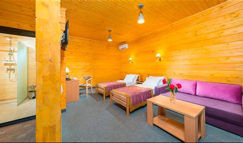 Однокомнатный деревянный домик. Пансионат Солнечный, Анапа, Джемете