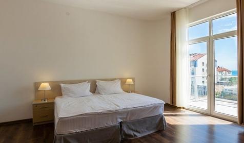 Апартаменты двухместный с 1 спальней и кухней (выход на кровлю)