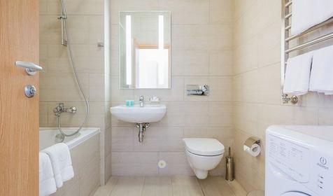 Апартаменты двухместный с 1 спальней и кухней (выход на кровлю)